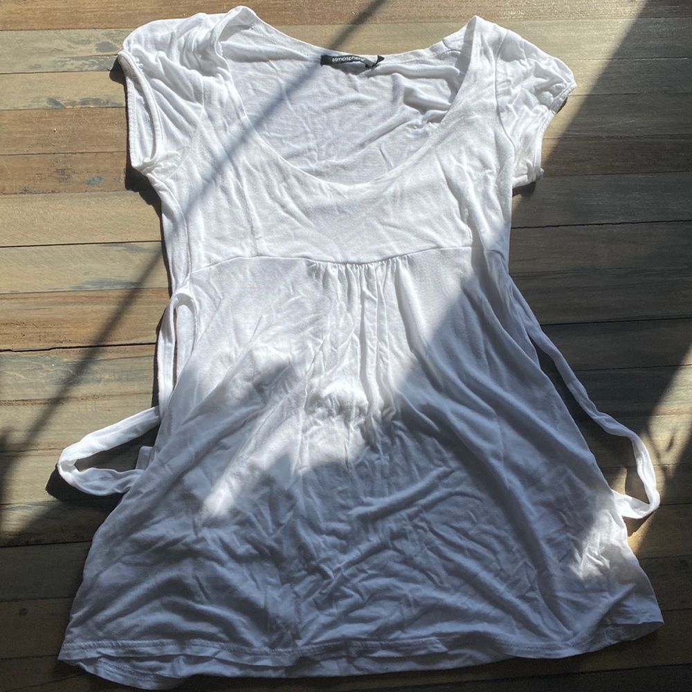 Long White Tieback Shirt